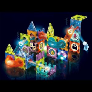 Soofam Light Magnetic Tiles Building Blocks for Kids,3D Clear Educational STEM Building Toys,Magnetic Marble Run Blocks Toy,Educational for Kids 3-10+ Boys Girls,Creativity beyond Imagination (75PCS)