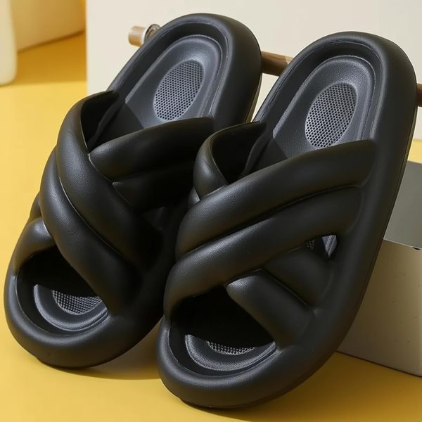 ⁦Bathroom Slippers Women's EVA Cloud Indoor Slippers Ultra-Light Non-slip Summer Couple -HXX⁩ - الصورة ⁦4⁩