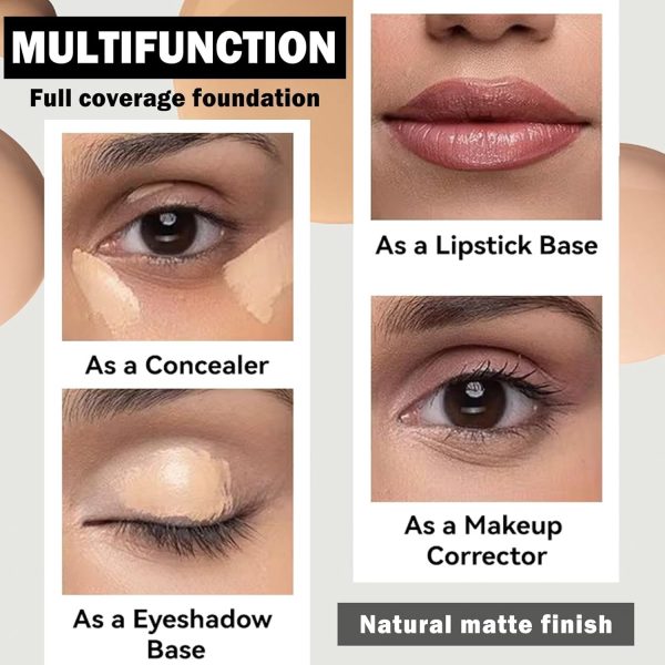 ⁦NALACAL 2 in 1 Concealer Full Coverage Foundation for Mature Skin, Oil Control Matte Liquid Makeup, Waterproof Base De Maquillaje, High Coverage - 02 Natural⁩ - الصورة ⁦6⁩