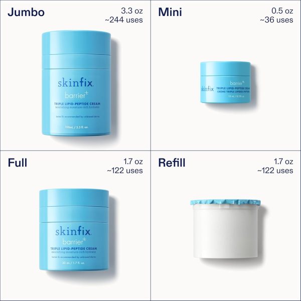 ⁦Skinfix Triple Lipid-Peptide Cream Mini - 0.5 oz - Rich Face Moisturizer to Instantly Hydrate & Restore Dry, Sensitive Skin - Non-Comedogenic, Fragrance Free, Vegan, Cruelty Free⁩ - الصورة ⁦8⁩