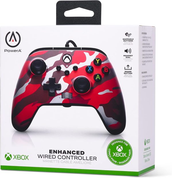 ⁦PowerA Xbox Series X Enhanced Wired Controller (Metallic Red Camo)⁩ - الصورة ⁦9⁩