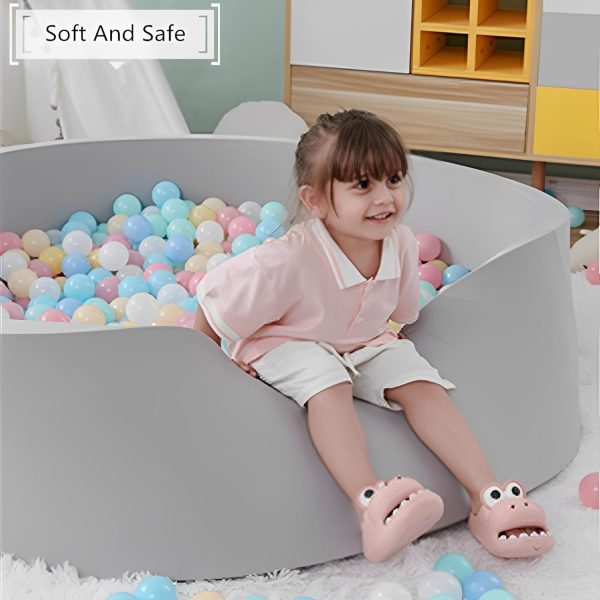 ⁦Beauenty Foam Ball Pit for Toddlers,35.5"x 11.9"Baby Ball Pit with Soft Memory Sponge,Indoor Outdoor Baby Playpen, Play Ball Pool for Infants Boys and Girls(Gray,NO Balls)⁩ - الصورة ⁦4⁩