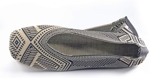 ⁦RVROVIC Women's Square Toe Knit Flats Shoes Casual Slip on Ballet Flats Comfortable Shoes for Women⁩ - الصورة ⁦4⁩