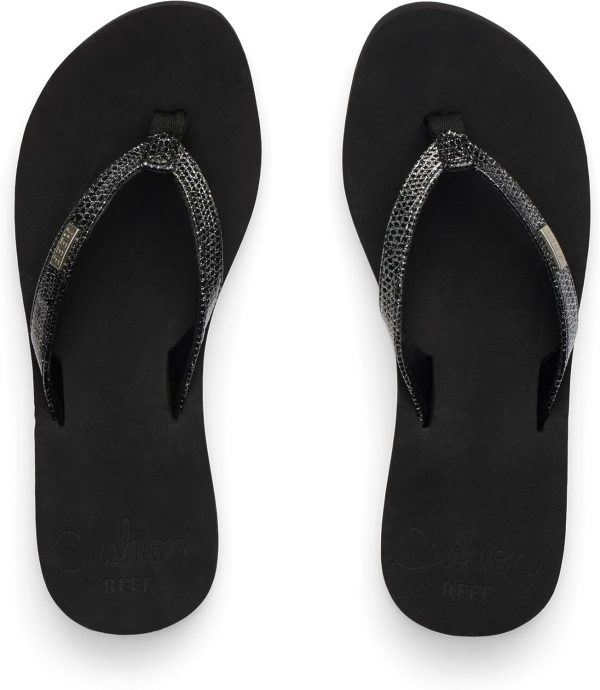 ⁦Reef Women's Star Sassy Sandal, Black/Silver, 5⁩ - الصورة ⁦5⁩