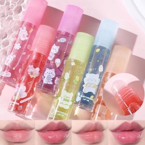 6Pcs Kawaii Lip Gloss, Lip Gloss Set, Roll On Lip Gloss Set, Fruit Flavored Lip Gloss Set Glossy Lip Make-up for Kids and Teens, Non Toxic, Kid Friendly, Party Gift, Best Friends