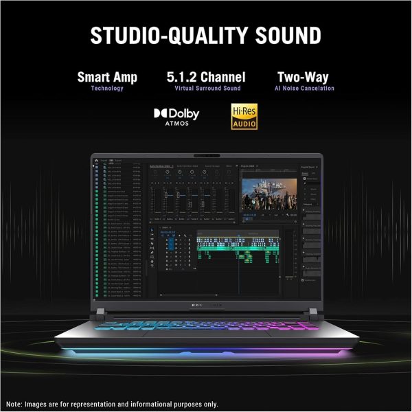 ⁦ASUS ROG Strix G16 Gaming Laptop, Intel i7-14650HX, 32 GB DDR5 RAM, 2 TB PCIe SSD, 16” FHD+ (1920x1200) Display, Nvidia G-Force RTX 5060, 4-Zone RGB Keyboard, W11 Pro, Eclipse Gray⁩ - الصورة ⁦3⁩