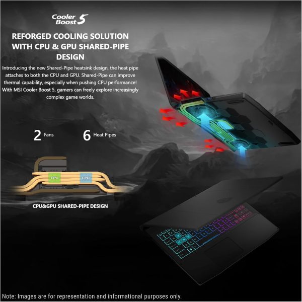 ⁦MSI Katana 15 HX Gaming Laptop, Intel i9-14900HX, 64 GB DDR5 RAM, 2 TB PCIe SSD, 15.6" QHD+ (2560x1440) 165Hz Display, Nvidia G-Force RTX 5070, 4 Zone RGB Keyboard, W11 Pro, Black⁩ - الصورة ⁦9⁩