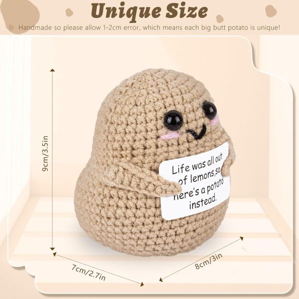 ⁦KASTWAVE Mini Funny Positive Potato, Knitted Doll with Positive Card, for Cheer Up Gifts and Party Decorations, Cute Crochet Doll for Birthday Gifts⁩ - الصورة ⁦6⁩