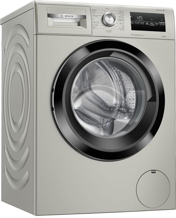 ⁦Bosch Washing Machine WAN28283SA Series 4, Front Load, 8 kg, 1400 RPM, Inox Silver, EcoSilence Drive™, SpeedPerfect Technology, VarioDrum Pot, ActiveWater Plus System, LED Display⁩ - الصورة ⁦3⁩
