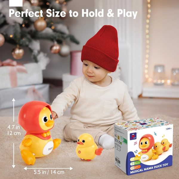 ⁦Crawling Baby Toys 6-12 Months, Musical Mother Duck and Ducklings Toy, Tummy Time Toys Moving Development Toy, for Girl Boy Shower Gifts (duckling)⁩ - الصورة ⁦7⁩