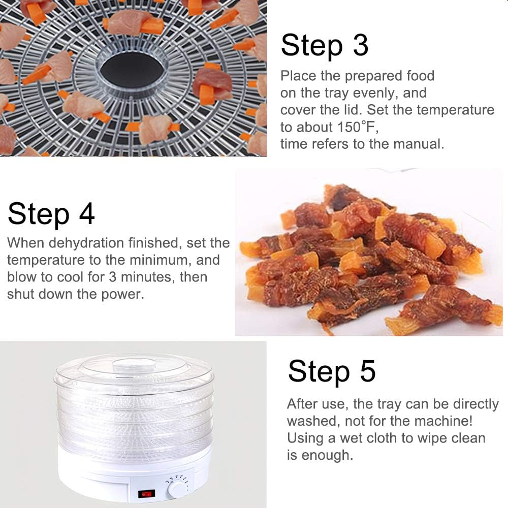Mingzhe Electric Food Dehydrator hine 5 Tray Ti Fruit Dry Beef Jerky s Dry with Adjustable Thermostat 3 Mingzhe Electric Food Dehydrator hine 5 Tray Ti Fruit Dry Beef Jerky s Dry with Adjustable Thermostat - الصورة 3