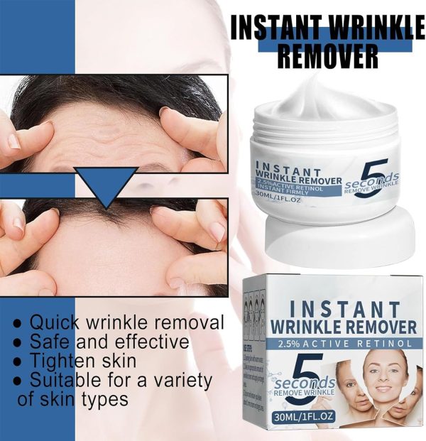 ⁦Anti-Aging Face Cream,5 Seconds Instant Wrinkle Removal Cream,with 2.5% Retinol Anti-Wrinkle Cream Skin Firming Lifting Moisturizing Facial Cream Remove Fine Line Skin Care⁩ - الصورة ⁦3⁩