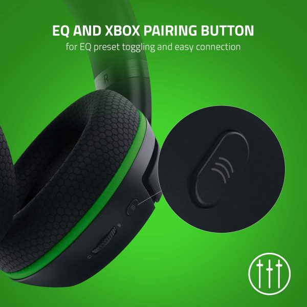 ⁦Razer Kaira Wireless Gaming Headset for Xbox Series X|S, Xbox One: Triforce Titanium 50mm Drivers - Cardioid Mic - Breathable Memory Foam Ear Cushions - EQ Pairing Button - Windows Sonic - Black⁩ - الصورة ⁦5⁩