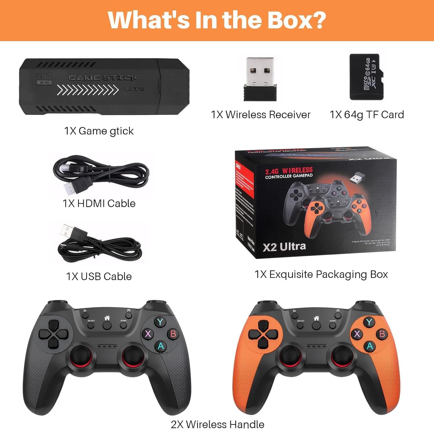 Sumkyle 2025 New Wireless Retro Game Console, 4K Retro Game Stick with 20,000+ Games and 9 Emulators Built-in, Plug and Play TV Video Games, 2.4G Wireless Controller(64G) 6 Sumkyle 2025 New Wireless Retro Game Console, 4K Retro Game Stick with 20,000+ Games and 9 Emulators Built-in, Plug and Play TV Video Games, 2.4G Wireless Controller(64G) - الصورة 6