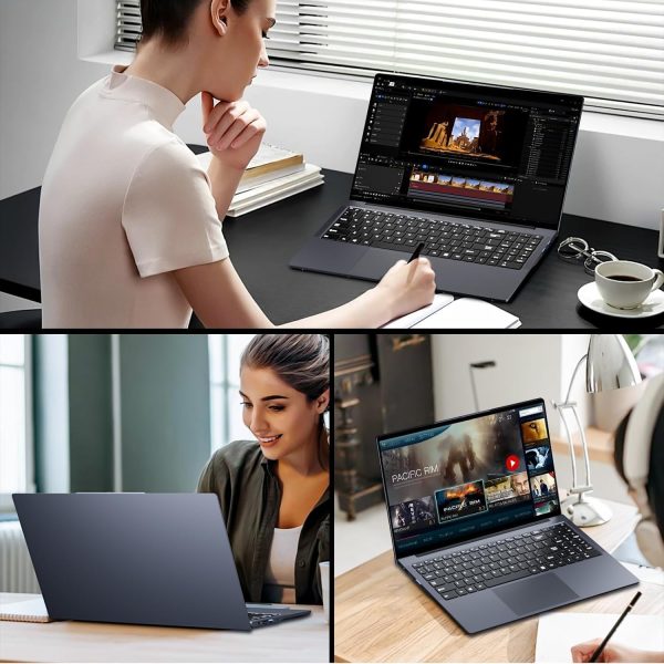 ⁦15.6 Inch Laptop, 16 GB RAM 512 GB SSD Laptop Gaming, Core i3 Laptop Up to 3.4 GHz, High Definition Screen HD 1920 x 1080 FHD IPS Notebook, with WiFi 5 HDMI, USB-3.0, Type-C⁩ - الصورة ⁦7⁩