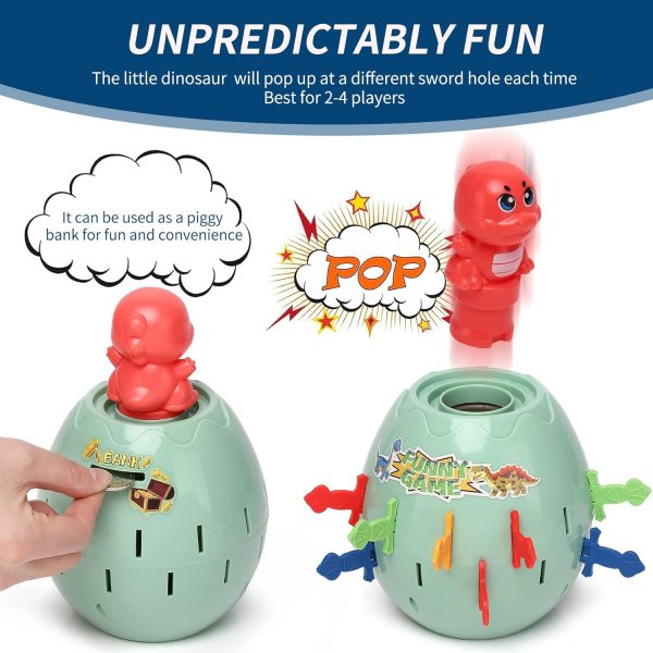 ⁦MAKINGTEC Pop Up Kids Game, Dinosaur Action Board Game Family Fun Activity Preschool Children's Game Classic Board Game Toddler Action Game or 3 4 5 6 7 8 9 10 11 Year Old Boys Girls Children Toddlers⁩ - الصورة ⁦5⁩