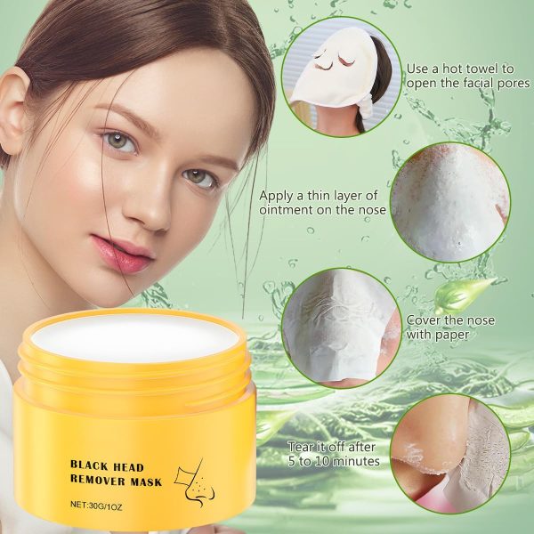 ⁦YOUSHEME 2pcs Pore Strips,Deep Cleansing Pore Strips,Nose Plants Blackhead Remover with 100 PCS Strips, Blackhead Remover Peel off Mask from Face & Nose⁩ - الصورة ⁦4⁩