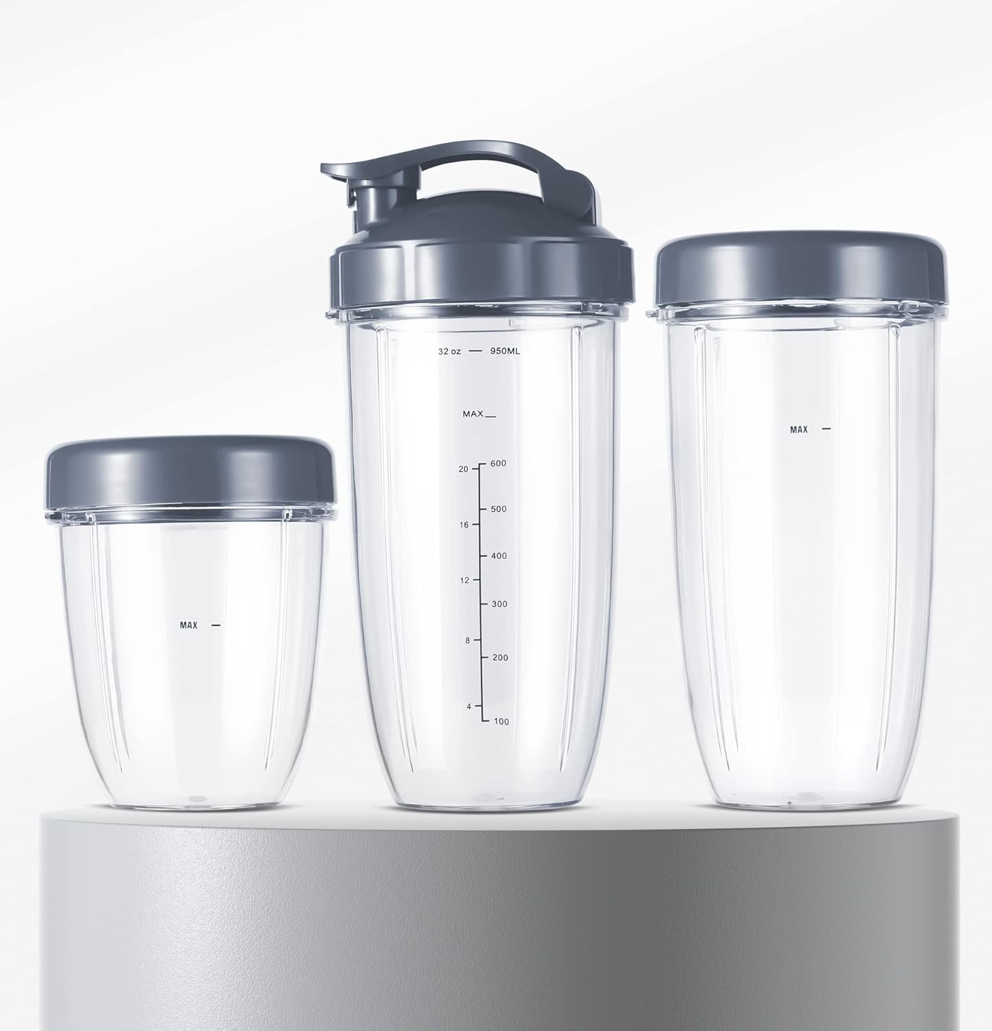 NutriBullet Replacement Cup Kit - Short (18oz), Tall (24oz), Colossal (32oz) with Flip-Top & Stay-Fresh Lids 7 NutriBullet Replacement Cup Kit - Short (18oz), Tall (24oz), Colossal (32oz) with Flip-Top & Stay-Fresh Lids - الصورة 7