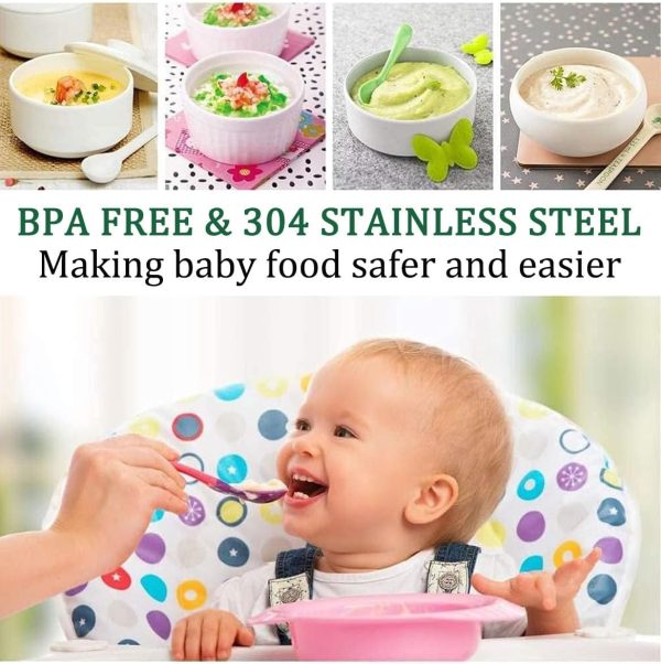 ⁦4 in 1 Hand Blender, 500W Stainless Steel Food Chopper, 2-Speed ​​Immersion Handheld Stick with 500ml Chopper, Egg Beater, Mixer, 700ml Measuring Cup for Baby Food, Smoothies, Puree⁩ - الصورة ⁦5⁩