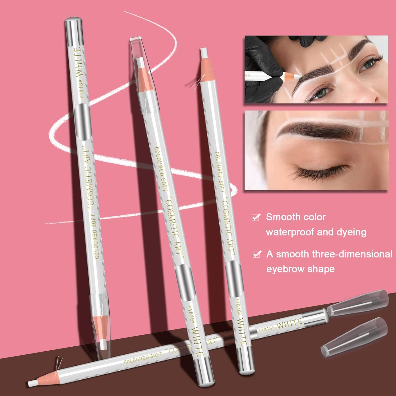 KAIQIKAIXI Tattoo Makeup And Microblading Supplies Kit-Permanent Eye Brow Liners For Marking In 5 Colors Waterproof Eyebrow Pencils Peel (white) 2 KAIQIKAIXI Tattoo Makeup And Microblading Supplies Kit-Permanent Eye Brow Liners For Marking In 5 Colors Waterproof Eyebrow Pencils Peel (white) - الصورة 2