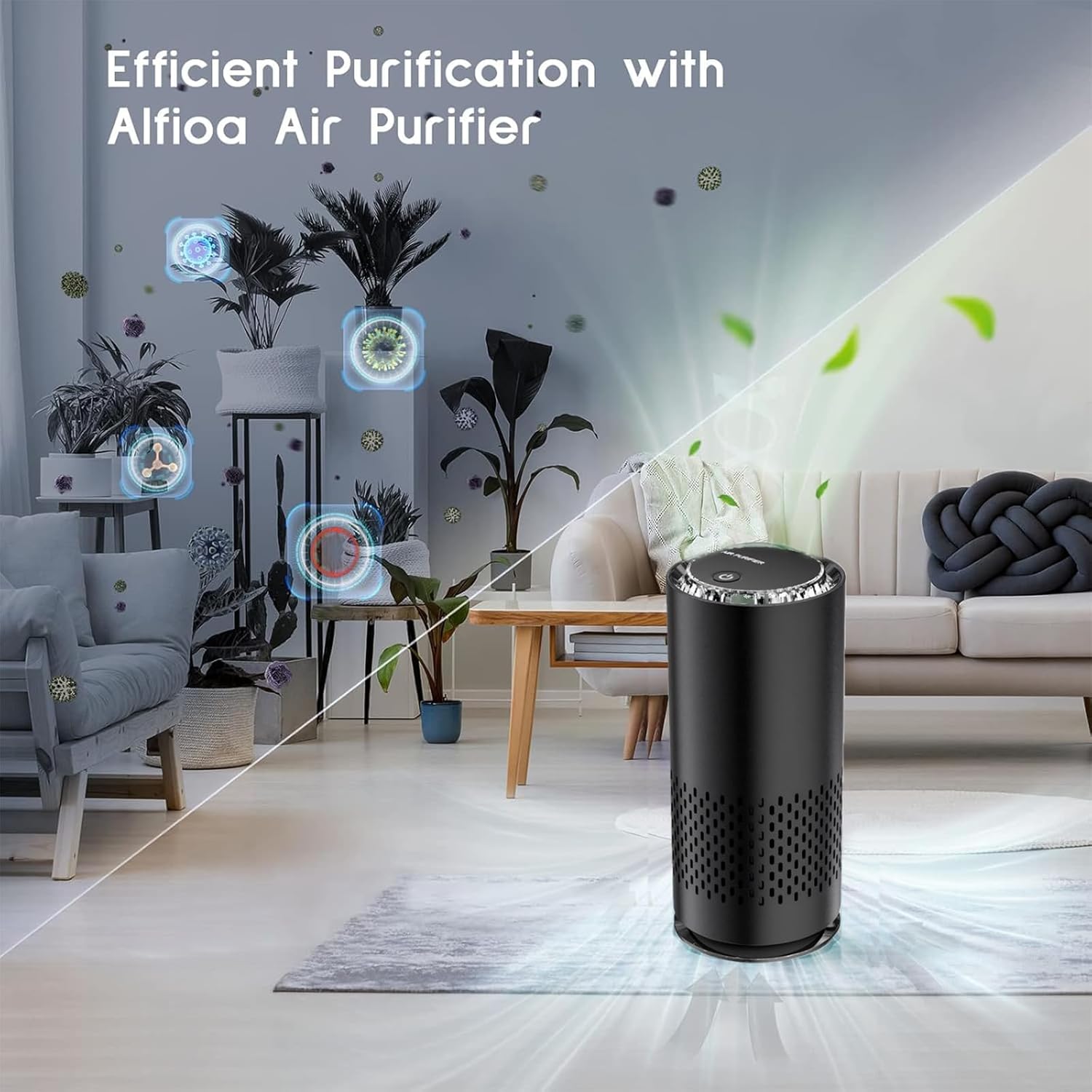 VorsiPro Portable Car Air Purifier, Air Filter with LED Night Light, Air Purifiers with usb Charge for Bedroom Home, Small Mini Air Purifier for Traveling Filter Cleans Air (Black) 5 VorsiPro Portable Car Air Purifier, Air Filter with LED Night Light, Air Purifiers with usb Charge for Bedroom Home, Small Mini Air Purifier for Traveling Filter Cleans Air (Black) - الصورة 5