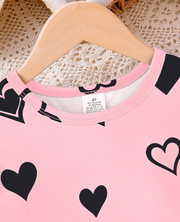 ⁦VeryNew Girls Ruffle Sleeve Dress A-Line Skater Kids Cute Cat Casual Dresses Summer Sundress for 4-8 Years⁩ - الصورة ⁦2⁩
