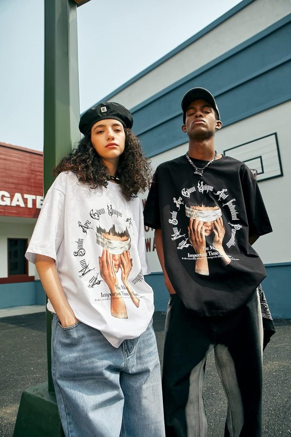 ⁦Nayaboo Graphic Tees Men, Vintage Y2K Printed T-Shirt, Summer Unisex Crew Neck Cotton Tops, Casual Shirt for Men, Women⁩ - الصورة ⁦6⁩