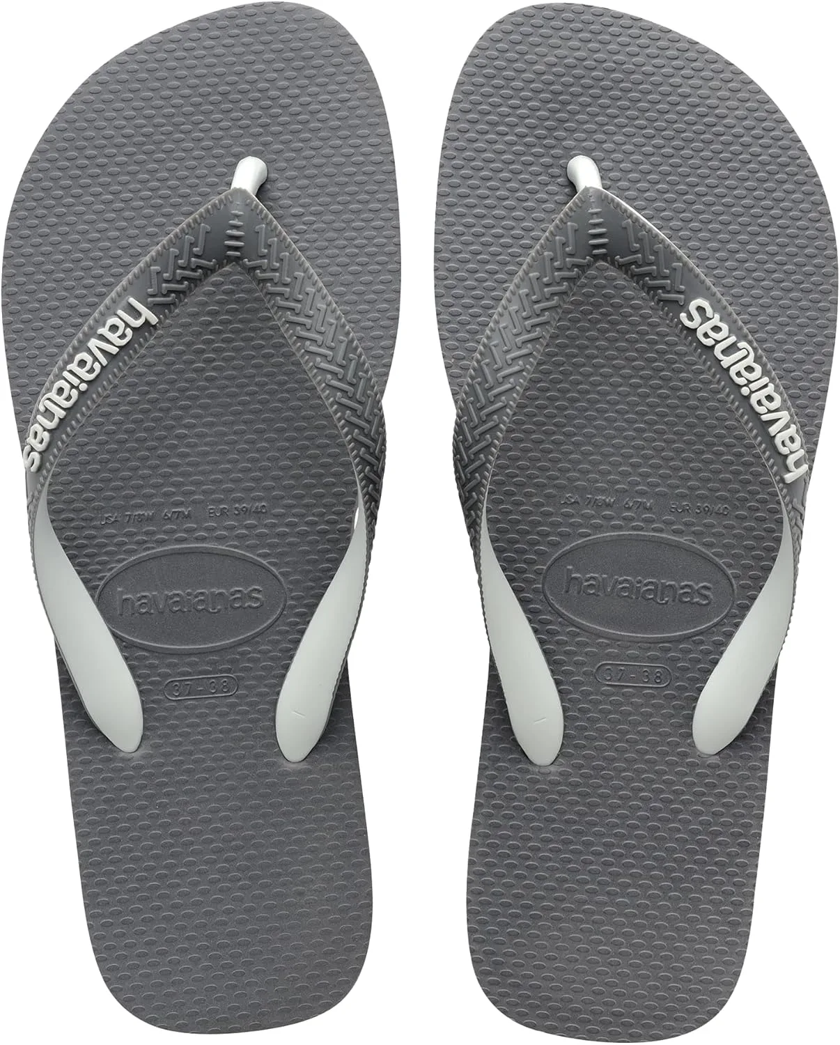 Havaianas Unisex's Top Logomania Flip Flops, Ruby Red, 43/44 EU