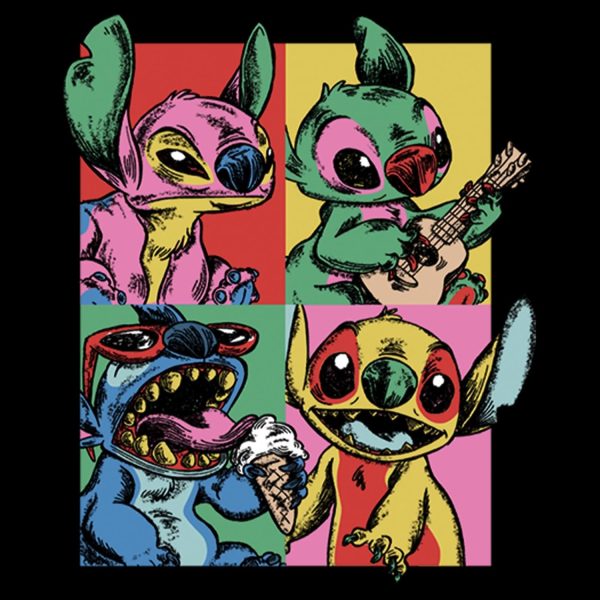 ⁦Disney mens Grunge Stitch T-Shirt⁩ - الصورة ⁦2⁩