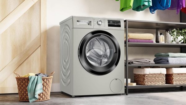 ⁦Bosch Washing Machine WAN28283SA Series 4, Front Load, 8 kg, 1400 RPM, Inox Silver, EcoSilence Drive™, SpeedPerfect Technology, VarioDrum Pot, ActiveWater Plus System, LED Display⁩ - الصورة ⁦5⁩