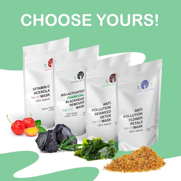 ⁦ANTI POLLUTION TRANSLUCENT ALGINATE FACIAL PEEL-OFF MASK - DETOX POWDER CLEANSING BLACKHEAD ACNE DEEP PORE CLEANSING AIR POLLUTION IMPURITIES TOXINS 10 TREATMENTS 200g/0.44lbs/7.05oz (FLOWER PETALS)⁩ - الصورة ⁦7⁩