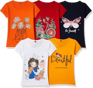 T2F girls Girls Tshirt T-Shirt (pack of 5)