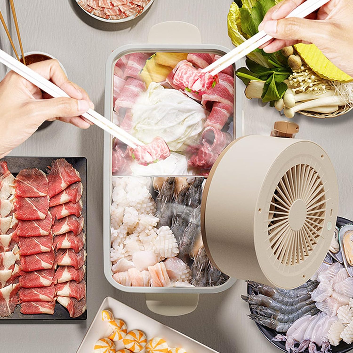 Luqeeg Portable Range Hood, Adjustable Desktop Range Hood with 2 Speed Exhaust Fan, Low Noise, Mini Cooker Hood, USB Kitchen Hood Exhaust Fan, Portable Exhaust Fan for Indoor BBQ, Hot Pot 9 Luqeeg Portable Range Hood, Adjustable Desktop Range Hood with 2 Speed Exhaust Fan, Low Noise, Mini Cooker Hood, USB Kitchen Hood Exhaust Fan, Portable Exhaust Fan for Indoor BBQ, Hot Pot - الصورة 9