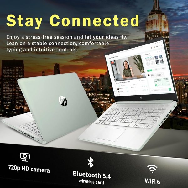 ⁦HP Stream 14" HD Laptop for Student & Business, Intel Processor N150, 8GB RAM, 288GB Storage(128GB UFS+160GB Docking Station Set), Intel Graphics, 1 Year Office 365, Copilot, Wi-Fi 6, Win 11 S, Green⁩ - الصورة ⁦5⁩