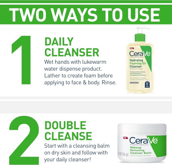 ⁦CeraVe Hydrating Foaming Oil Cleanser | Moisturizing Oil Cleanser for Face & Body | Squalane Oil + Hyaluronic Acid + Ceramides | For Dry to Very Dry Skin | Fragrance Free & Residue Free | 19 FL Oz⁩ - الصورة ⁦5⁩