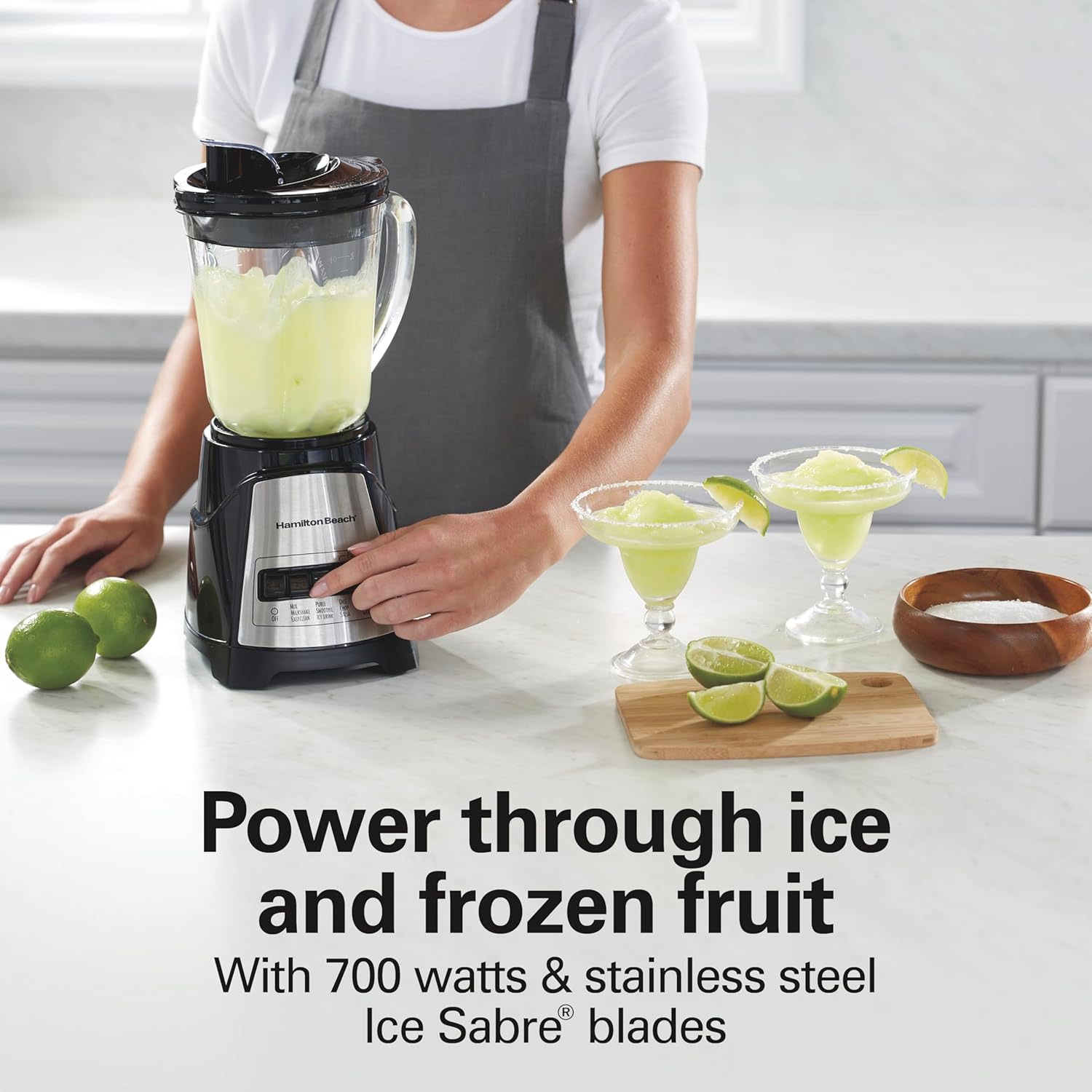 Hamilton Beach Power Elite Blender with 12 Functions for Puree, Ice Crush, Shakes and Smoothies and 40 Oz BPA Free Glass Jar, Black and Stainless Steel (58148A) 2 Hamilton Beach Power Elite Blender with 12 Functions for Puree, Ice Crush, Shakes and Smoothies and 40 Oz BPA Free Glass Jar, Black and Stainless Steel (58148A) - الصورة 2