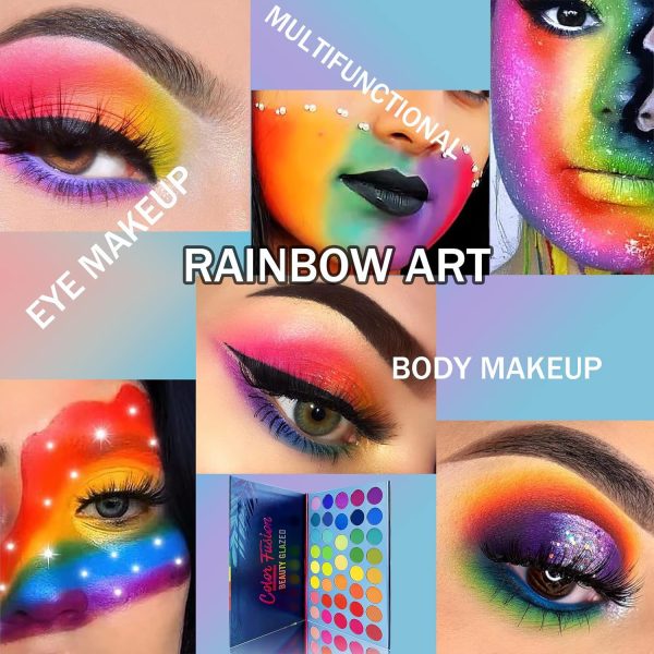⁦Color Fusion Eyeshadow Palette Highly Pigmented 39 Shades Pink Purple Matte and Shimmers Makeup Palette, Blendable Waterproof Eye Shadow, No Flaking, Little Fall Out, Stay Long, Hard Smudge, Cruelty-⁩ - الصورة ⁦4⁩