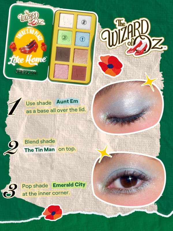 ⁦SHEGLAM No Place Like Home Palette The Wizard of OZ 8 Color Eyeshadow Matte Shimmer Glitter Pigment Eyeshadow Palette Set⁩ - الصورة ⁦4⁩