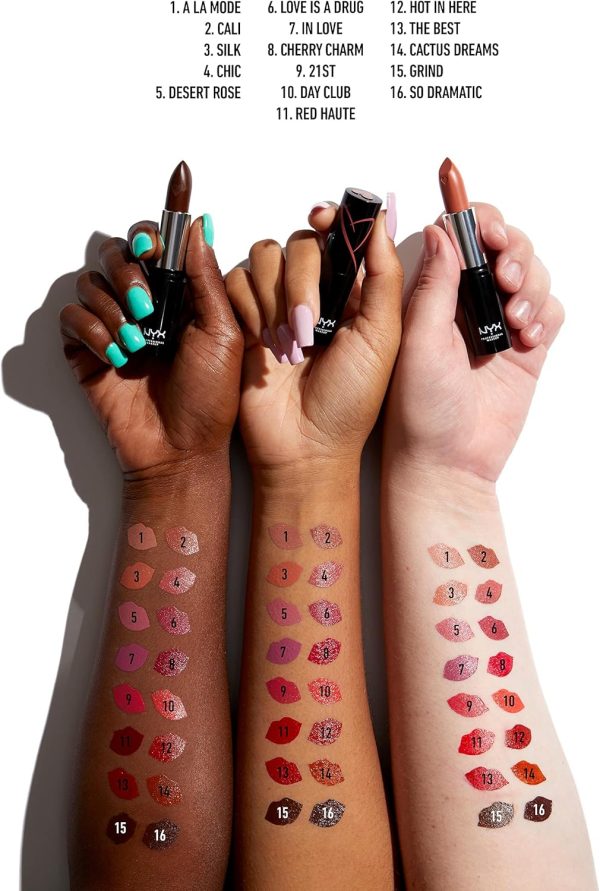 ⁦NYX Professional Makeup, Shout Loud Satin Lipstick - Red Haute 11⁩ - الصورة ⁦5⁩
