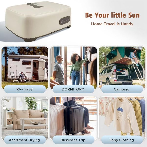 ⁦Portable Clothes Dryer, Mini Dryer Machine Upgraded 20min-2H Quickly Drying, PTC Heating Compact Dry Machine with 1-8H Timer, for Apartments, Travel Dorm RVs, Underwear, Baby Clothes⁩ - الصورة ⁦7⁩