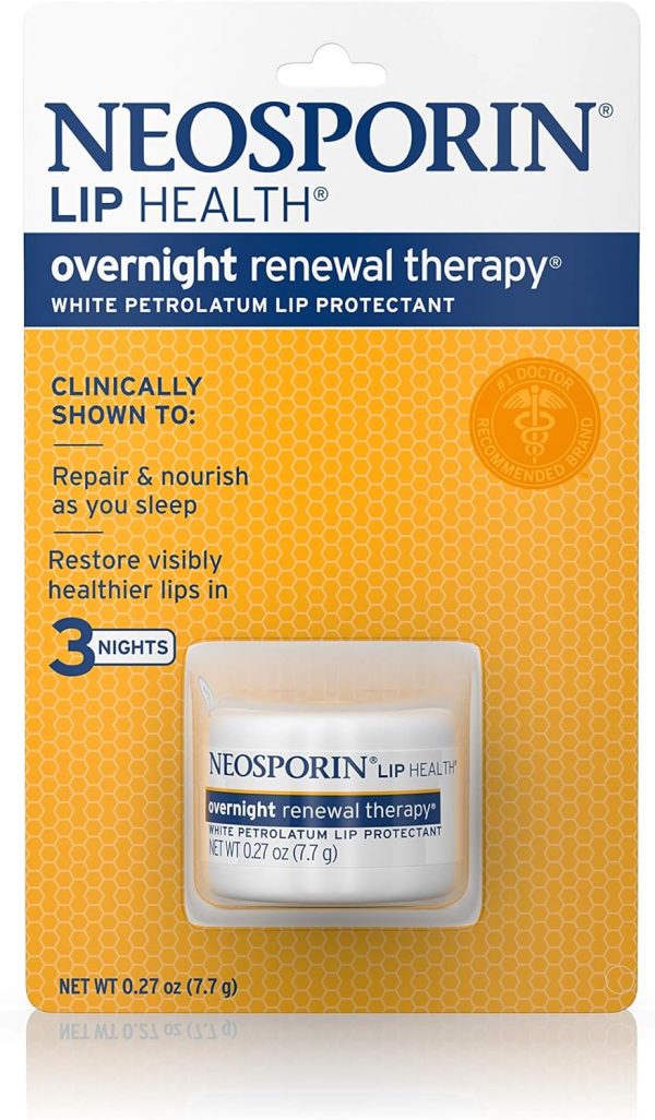 Neosporin Lip Health Overnight Renewal Therapy Petrolatum Lip Protectant 0.27 oz