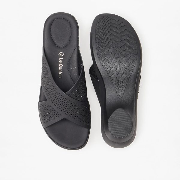 ⁦Le Confort Women - 37836-L8 - Le Confort Laser Cut Detail Slip-On Cross Strap Sandals⁩ - الصورة ⁦6⁩
