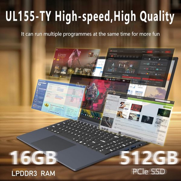 ⁦Gaming Laptop i5, 16 inch Laptops, Laptop Computer Up to 3.60GHZ,Traditional Laptops Computers for 16GB RAM 512GB SSD, Business Lap top Full HD 1920X1200 Display 180 Angle Opening WIFI 5 Lap top⁩ - الصورة ⁦5⁩