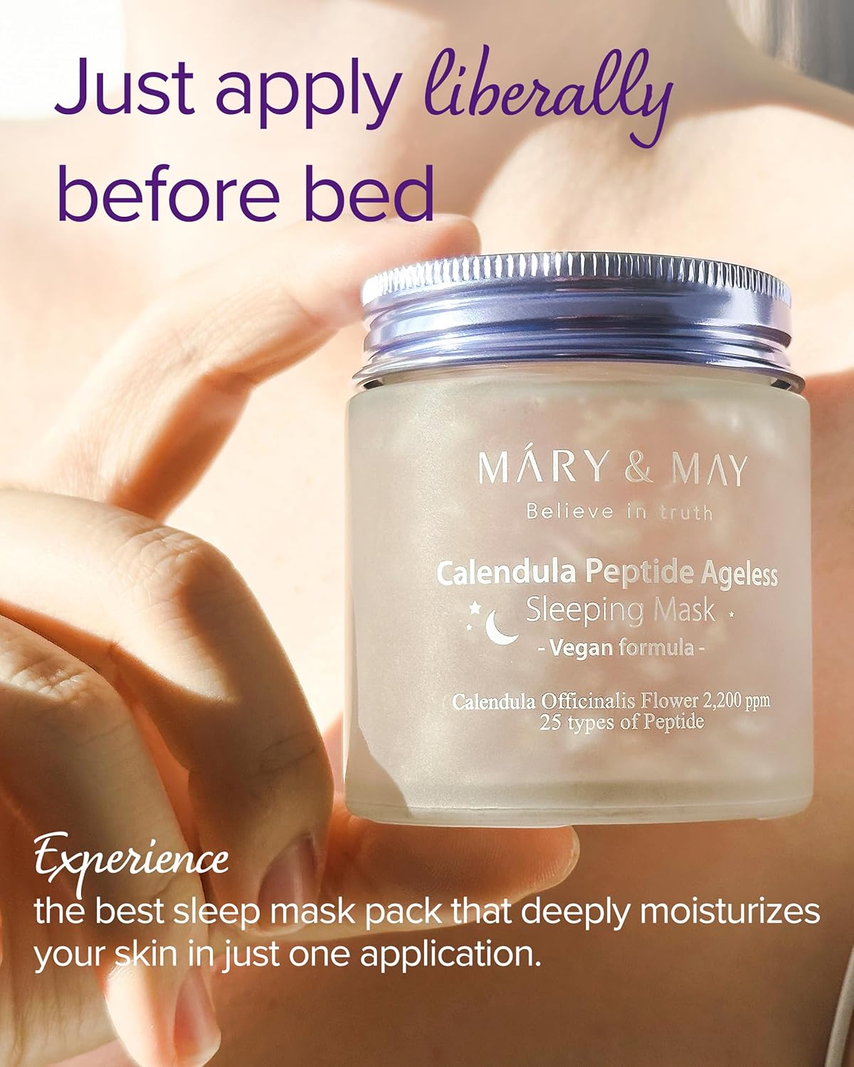Mary&May Vegan Calendula Peptide Ageless Sleeping Mask 110g, Deep Hydration, Calendula petals, 25 types peptide, Hyaluronic, Gel type, Korean Facial Mask, marynmay 4 Mary&May Vegan Calendula Peptide Ageless Sleeping Mask 110g, Deep Hydration, Calendula petals, 25 types peptide, Hyaluronic, Gel type, Korean Facial Mask, marynmay - الصورة 4