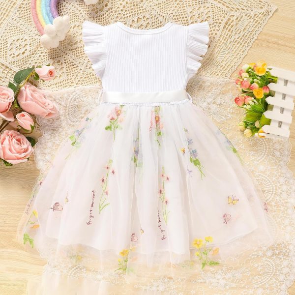⁦Toddler Girl Tulle Dress for Summer—Sleeveless Ruffle Design, Lightweight and Breathable, Suitable for Parties, Daily Wear, or Photo⁩ - الصورة ⁦6⁩