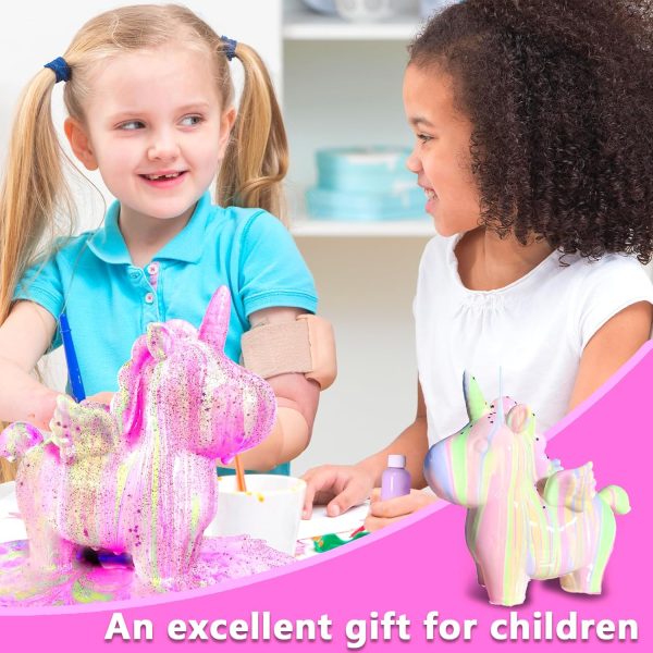 ⁦Beauenty Unicorn Paint Pouring Art Kit，Luminous Toy，Craft Kit Suitable for Children Aged 6-12，Girls and Boys, Children's Birthday Gift Toy, 4 5 6 7 8 9 10+⁩ - الصورة ⁦6⁩