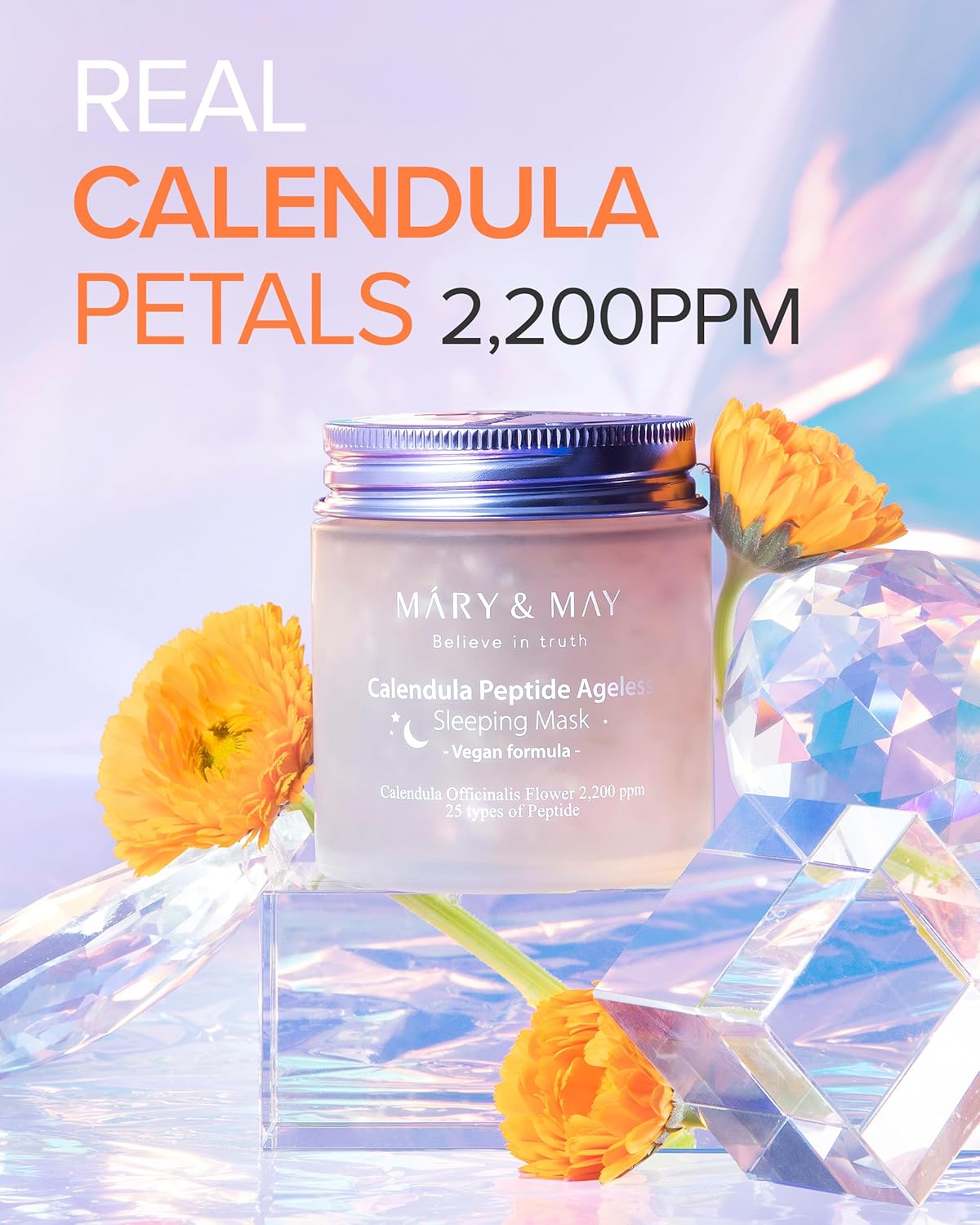 Mary&May Vegan Calendula Peptide Ageless Sleeping Mask 110g, Deep Hydration, Calendula petals, 25 types peptide, Hyaluronic, Gel type, Korean Facial Mask, marynmay 3 Mary&May Vegan Calendula Peptide Ageless Sleeping Mask 110g, Deep Hydration, Calendula petals, 25 types peptide, Hyaluronic, Gel type, Korean Facial Mask, marynmay - الصورة 3
