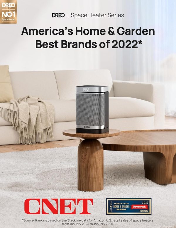 ⁦Dreo Space Heater, 3-Mode 3-Speed, 12H Timer, 70° Oscillation, Thermostat, Energy Efficient Electric Ceramic Heating, Overheating-, Tip-Over-Protection, Silent Fan Heater for Home Use⁩ - الصورة ⁦2⁩