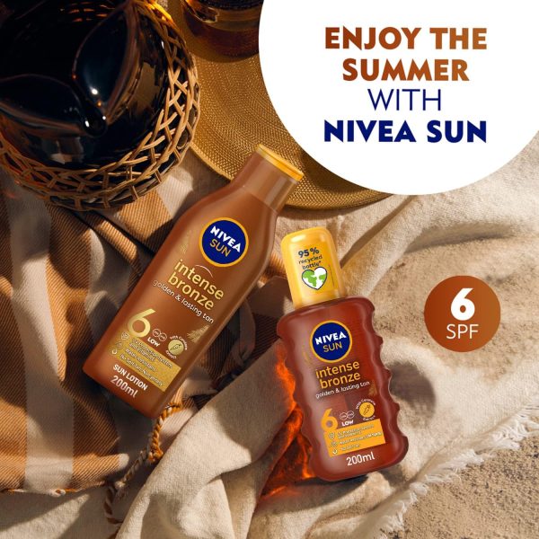 ⁦NIVEA SUN Tanning Lotion, Carotene, Vitamine E, SPF 6, 2 x 200ml⁩ - الصورة ⁦5⁩