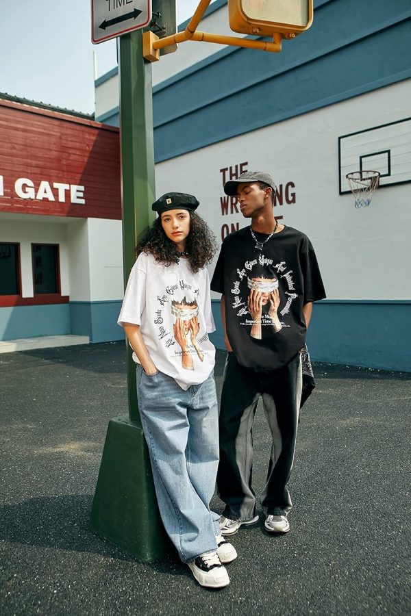 ⁦Nayaboo Graphic Tees Men, Vintage Y2K Printed T-Shirt, Summer Unisex Crew Neck Cotton Tops, Casual Shirt for Men, Women⁩ - الصورة ⁦8⁩